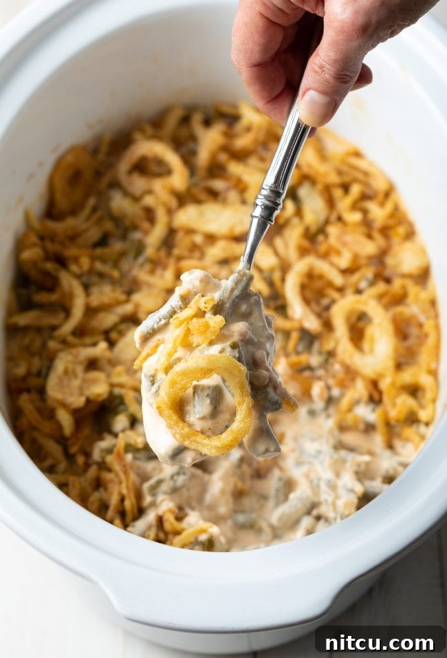 Crispy fried onions, golden brown and crunchy, ready to top a delicious Green Bean Casserole.