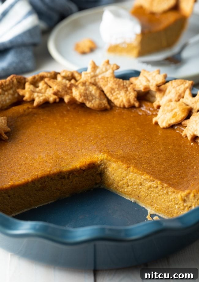 Libbys Pumpkin pie with a few slices missing. 