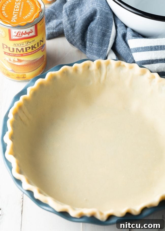 Pie crust in a pie pan. 