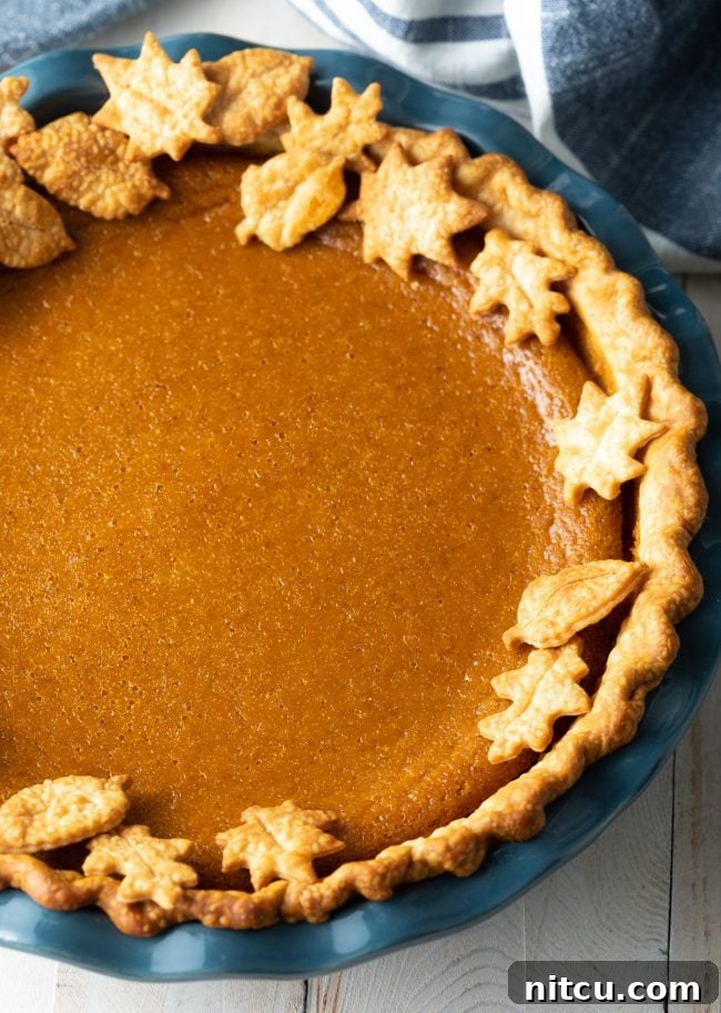Libby's Pumpkin pie after being baked in a pie pan. 
