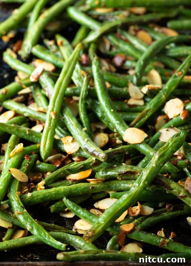 Baked green bean almondine recipe oven - on a sheet pan