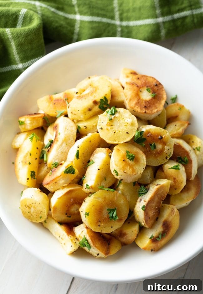 parsnips recipe - roasted with butter and garlic