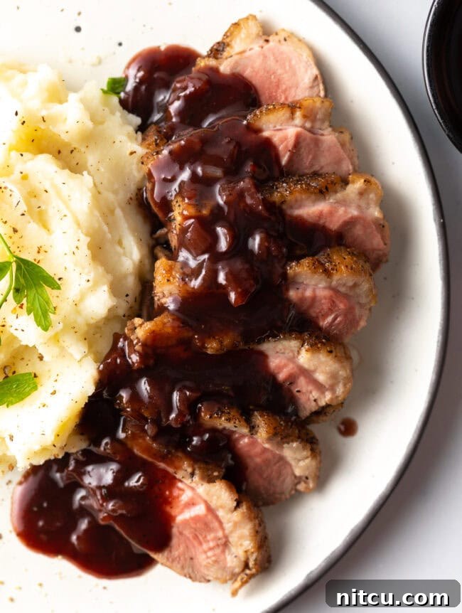 perfectly pan-seared duck breast with crispy skin
