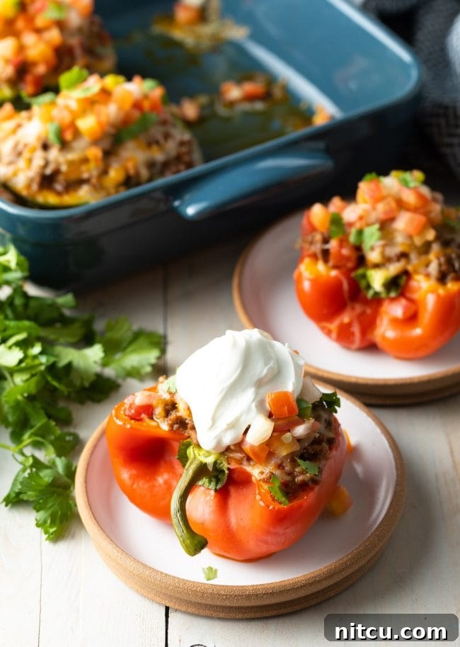 low carb keto stuffed taco peppers recipe