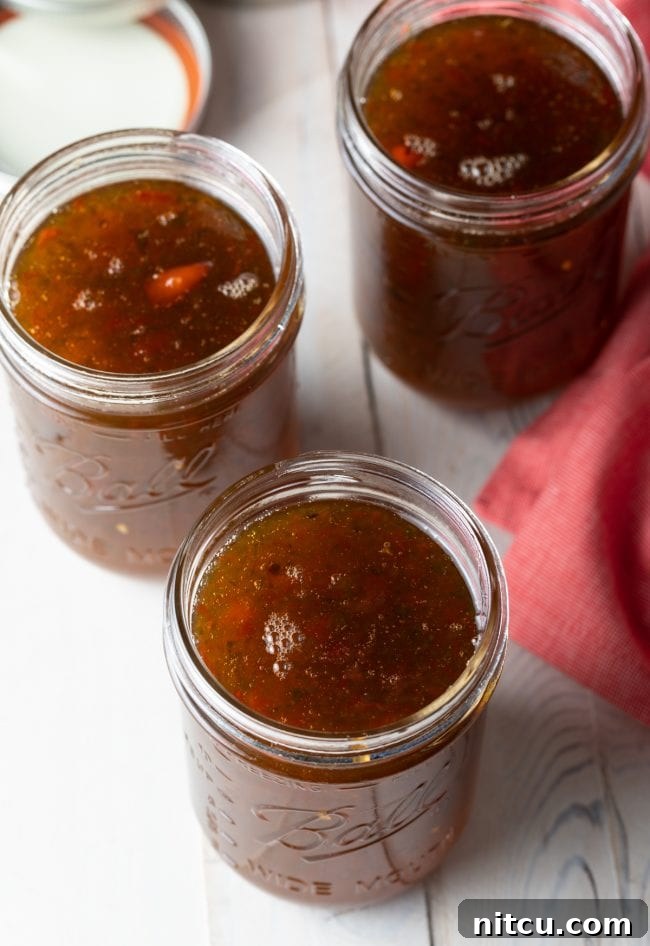 Top view of jarred jalapeno jellies. Perfectly sealed.